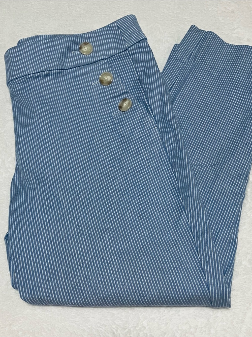 LOFT Blue Pinstripe Capris
